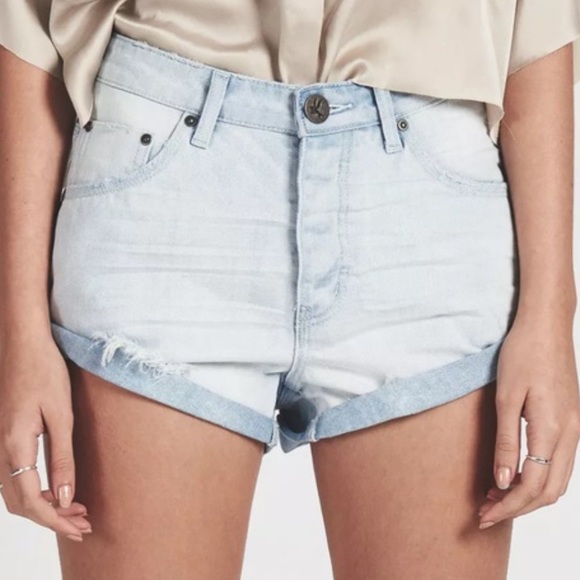 One Teaspoon Mid Waist Bandits Shorts - Picture 1 of 6
